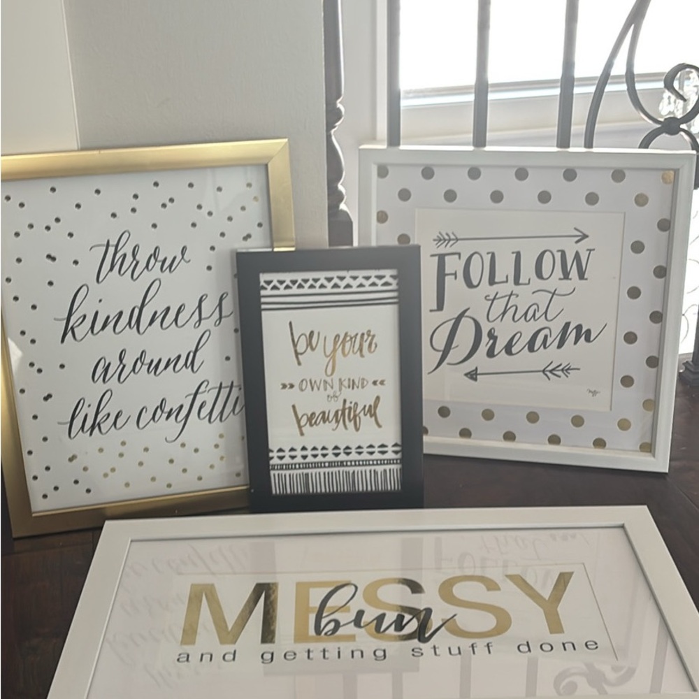 Inspirational Quote Wall Art Set